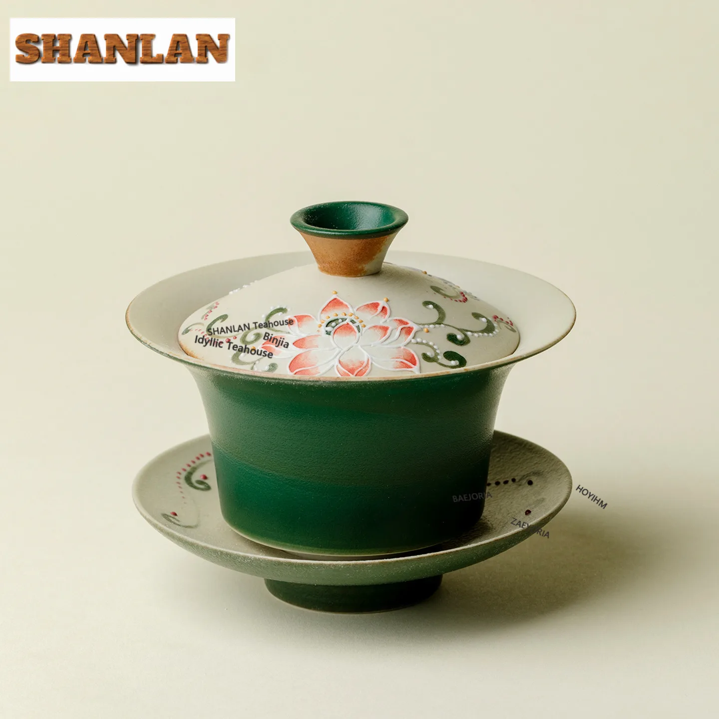 

100ml Summer Lotus Gaiwan Vintage Heat Insulation Tea Tureen Household Tea Bowl With Lid Kit Tea Maker Cover Bowl Teaware Craft