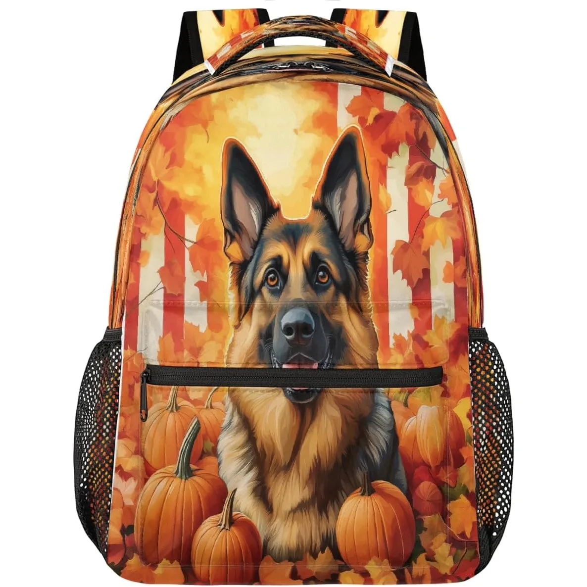 

Милый осенний рюкзак с немецкой овчаркой, рюкзаки для ноутбука, повседневная дорожная сумка для колледжа, походный рюкзак для женщин и мужчин