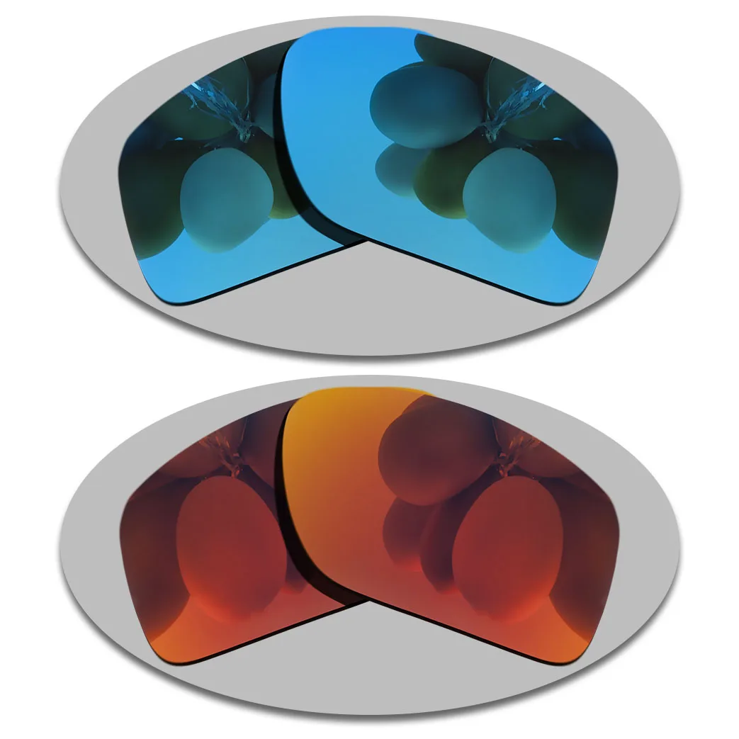 

Sky Blue&Fire Red Lenses Replacement For-Oakley Det Cord Polarized Sunglasses