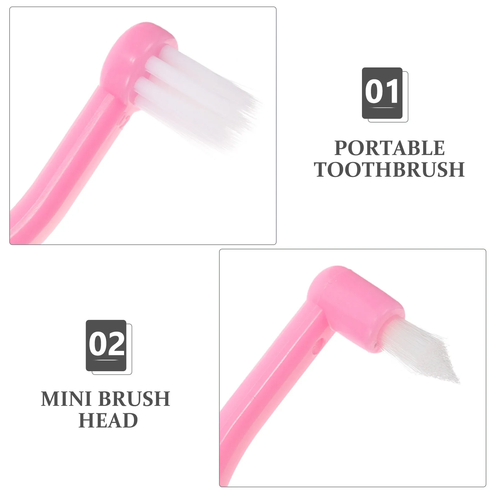 

4pcs Double Headed Toothbrush Manual Tapered Orthodontic Plastic Travel Interspace Deep Green Blue Pink Purple Oral Cleaning