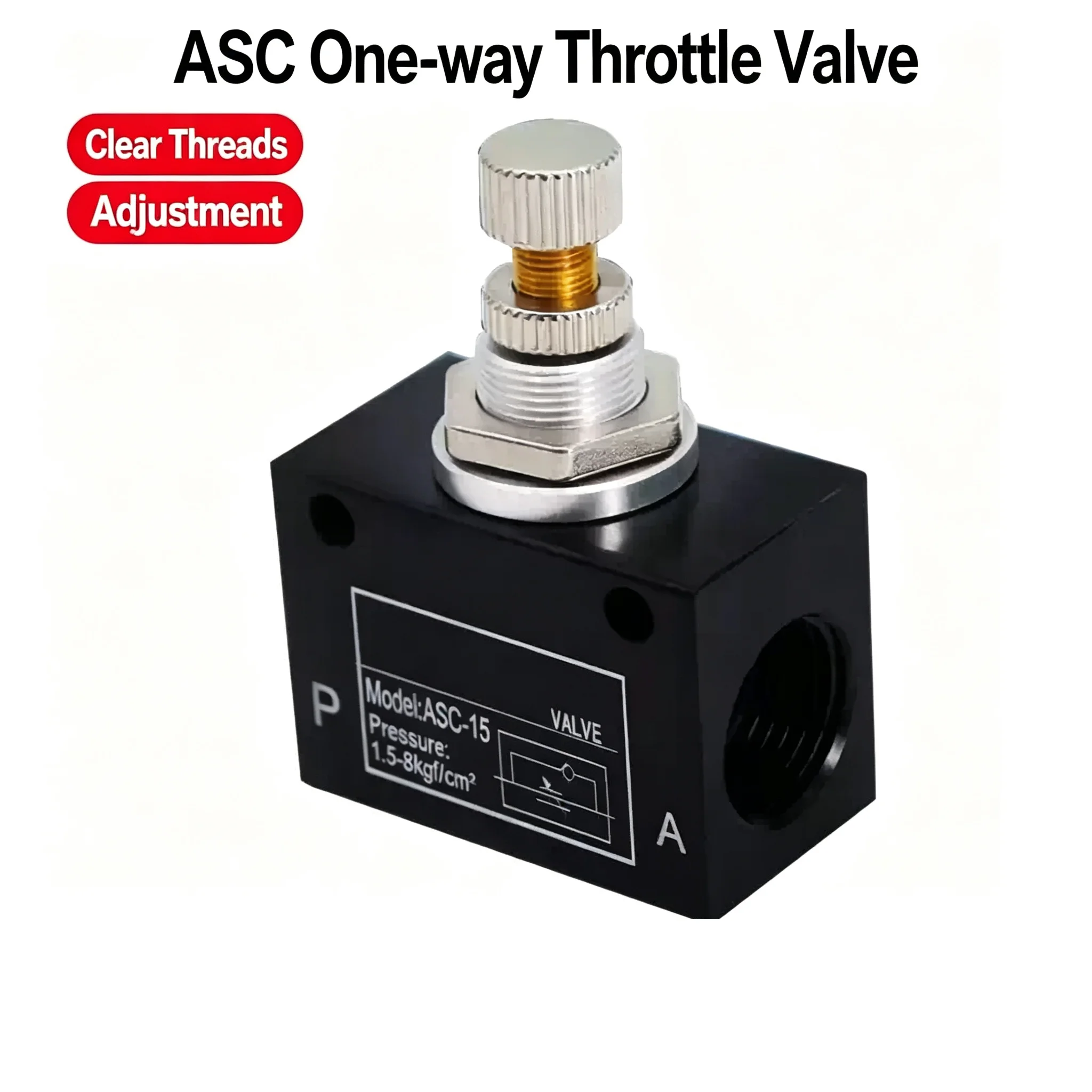 Pneumatic Parts ASC-06 08 10 15 25 32 RE-02 03 04 Pneumatic Speed Regulating Valve One-way throttle valve flow control valve