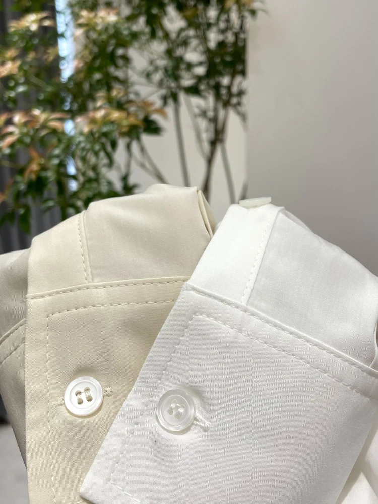 

Noxula Authentic Brand LE Summer 2025 Casual irt Hidden Button Cotton Blend Long Sve Ne Straight Cut