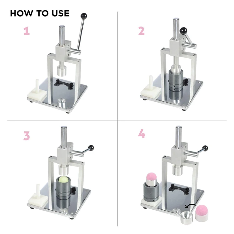 Home Small  Spa Bath Bomb Ball  Machine DIY Stainless Steel  Bath Bomb Press Stainless With 2  Aluminum Molds Bath Bomb Molds