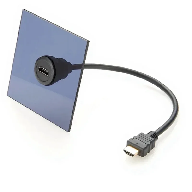 HDMI 1.4 Male to Female  Flush Mount HD Display Short Cable Adapter 1080P  Threaded Fixed Panel Mount  Connector Extension Cable