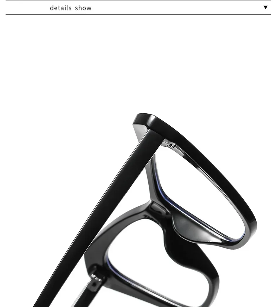 2025 Übergroße Cat Eye Color Collision Presbyopie-Brille für Frauen Neue Anti-Blaulicht-Lesebrille Dioptrien 0 bis +4,0 – Detail 7