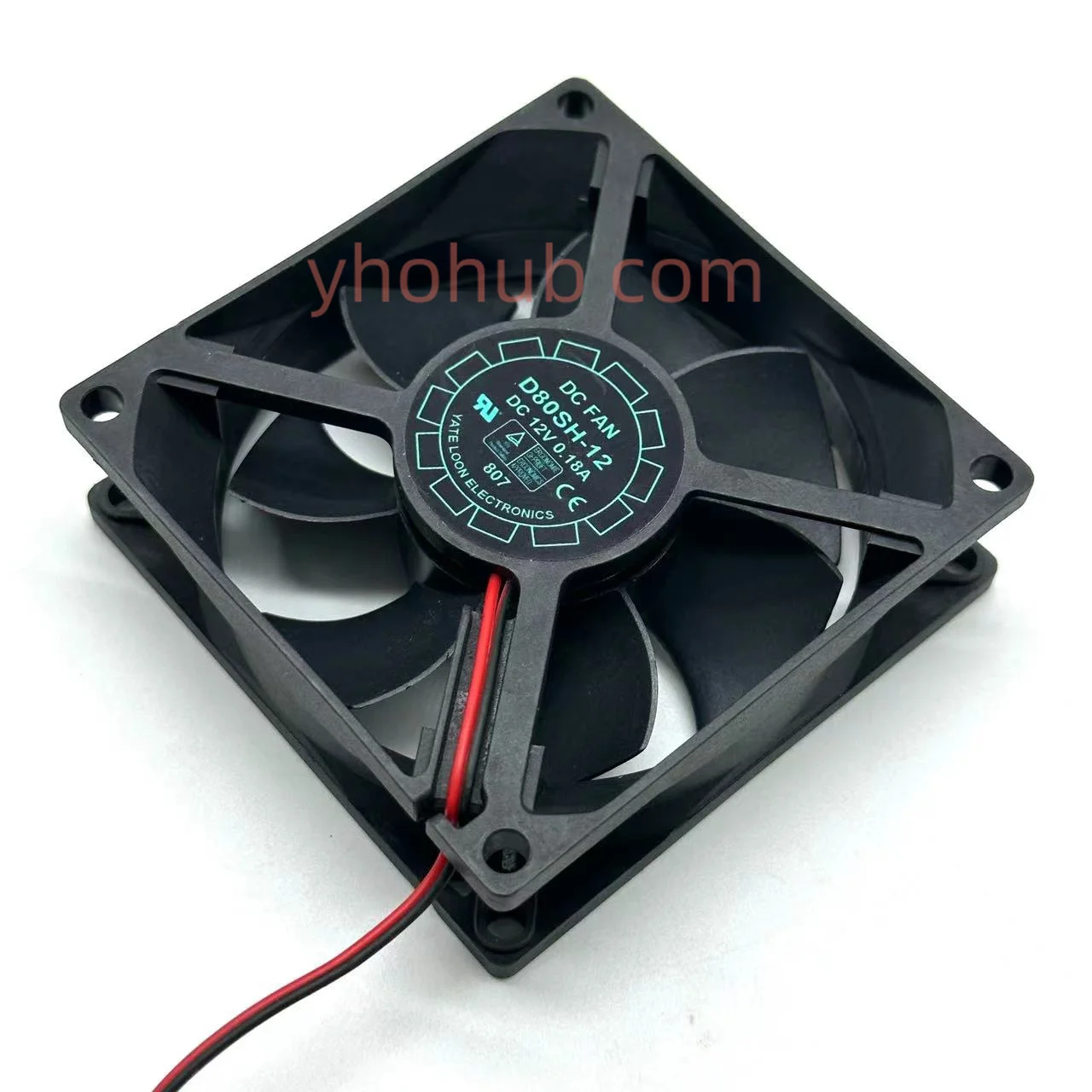 

YATE LOON D80SH-12 DC 12V 0.18A 2-Wire 80X80X20mm Server Cooling Fan