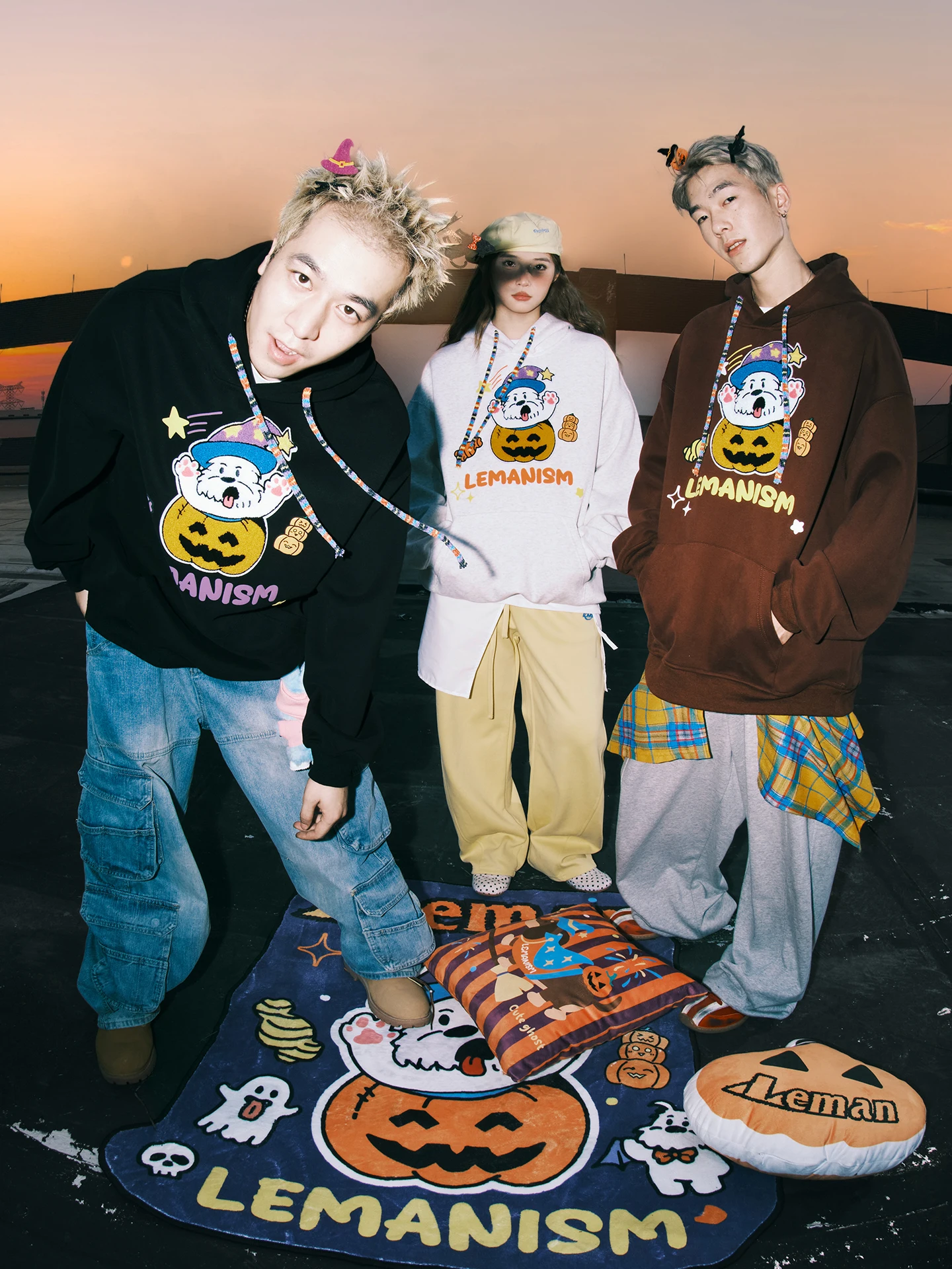 Lemanism loween طبعة محدودة الاتجاه الأمريكي البلوز الرجال زوجين ملابس خارجية فضفاضة تناسب طويلة Sve هوديي الشباب Ca... #5