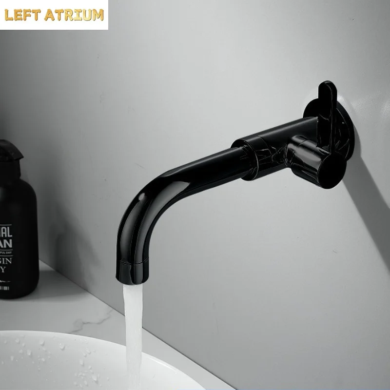 Basin Faucet Only Cold Water Black Bathroom Faucet In-Wall Chrome Bathroo Faucet  Bathroom Sink Tap Basin Mixer Tap Set