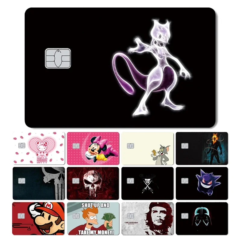 Magic Shark New Kitty Super Mario Batman Anime Film Skin Sticker Cover for Credit Card Debit Bus Metro Card