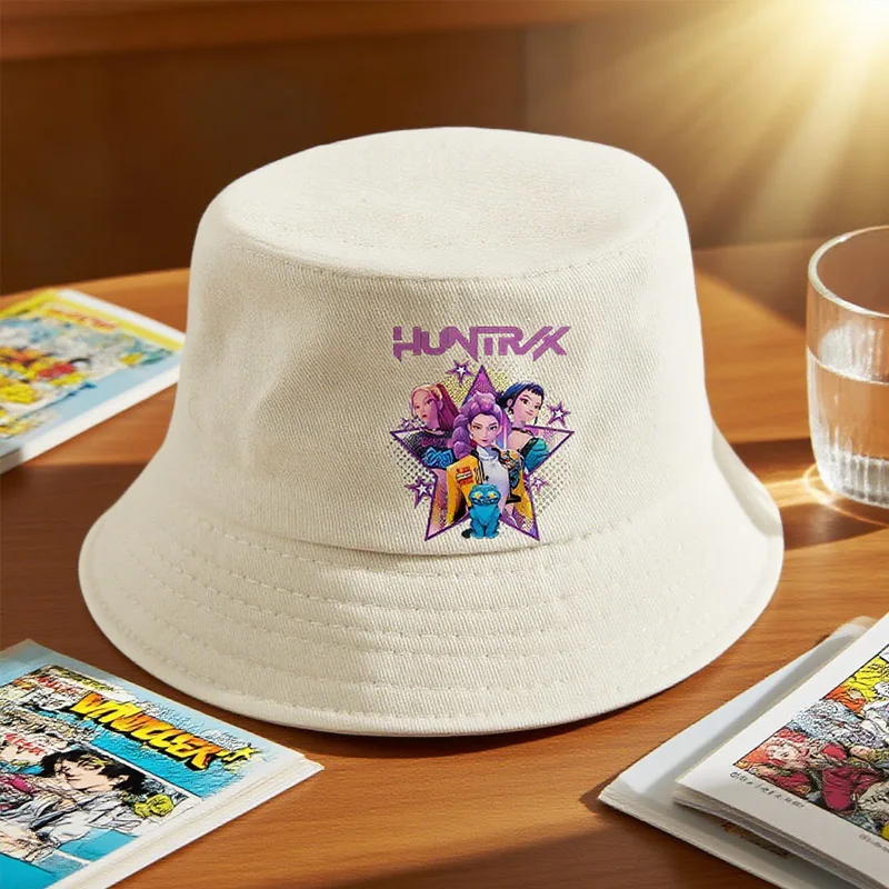 

Kpop Demon Hunters Fisherman Hat Summer Casual Fashion Sunscreen Hats Boys Girls Visor Hats Kids Anime Sunshade Cap Hip Hop Cap