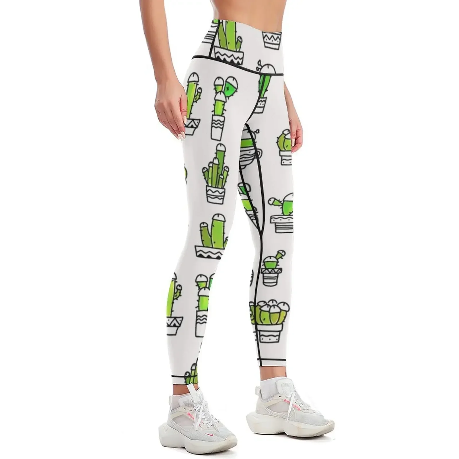 COCK PLANTS CACTUS GREEN WATERCOLOR Leggings Fitness clothing joggers for Pants sport Womens Leggings