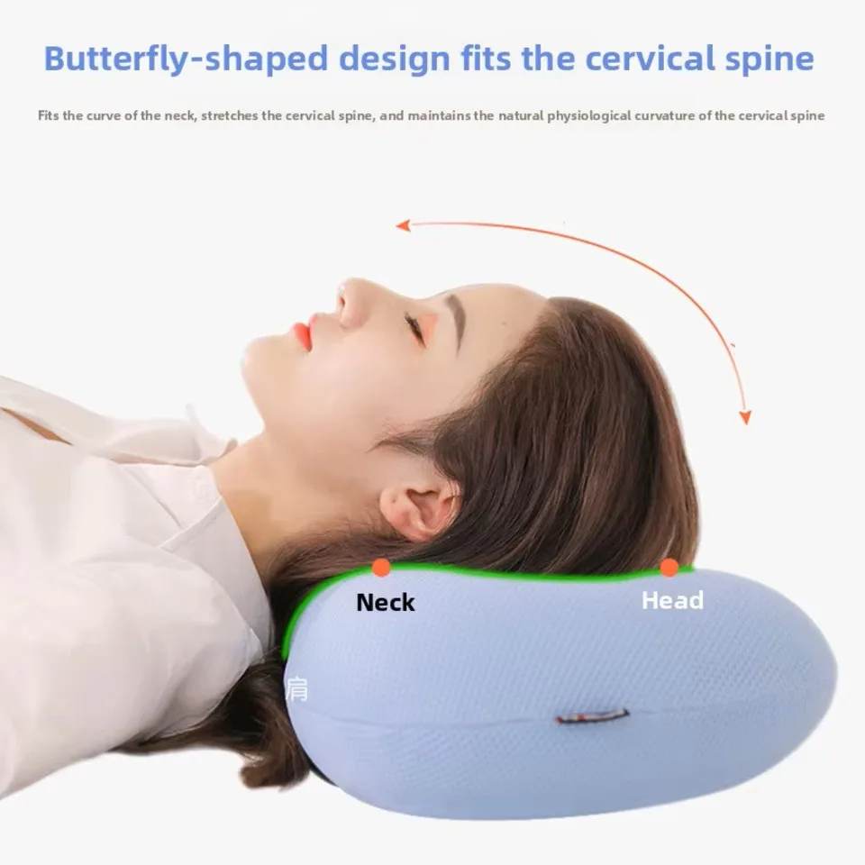 Inflatable Memory Foam Filled Lightweight Customizable Neck Support Portable Travel Office Nap Cushion Rectangular Pillow