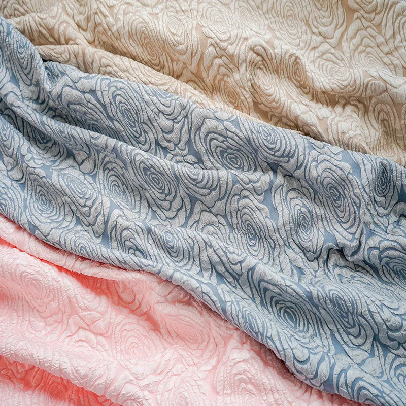 Rose Embossed Elastic Jacquard Brocade Fabric Palace Style Women's Dress Bag Decorative Sewing Fabric