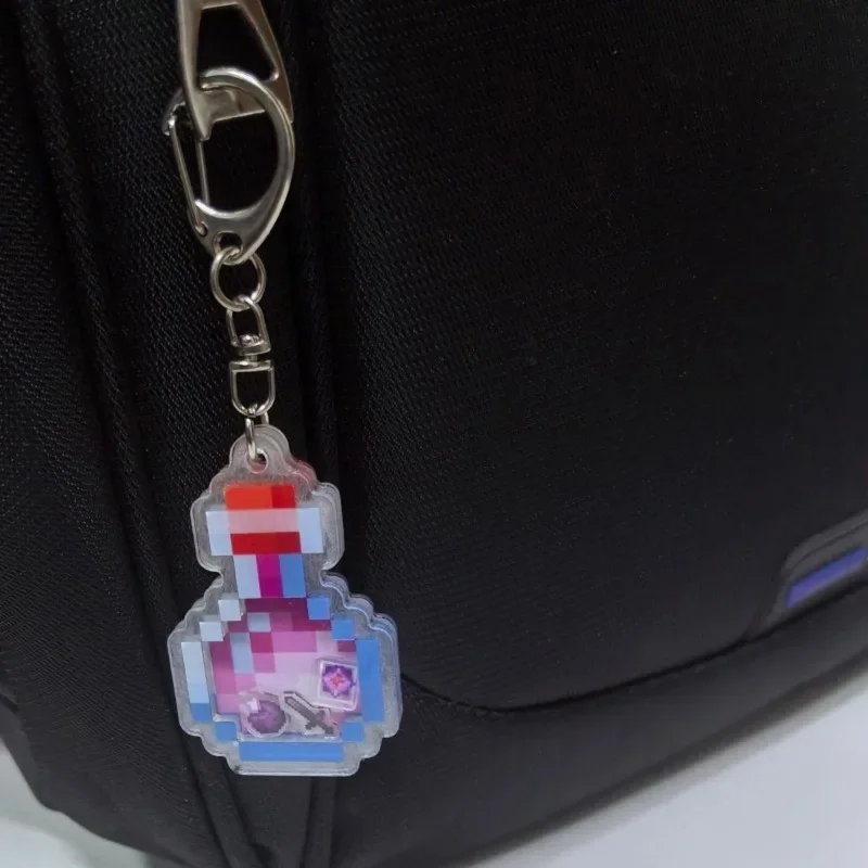 MineCraft Keychain جرعة قلادة لعبة هزاز سيارة حلقة رئيسية الديكور ظهره سحر الاطفال مضحك ألعاب إبداعية كيرينغ الهدايا