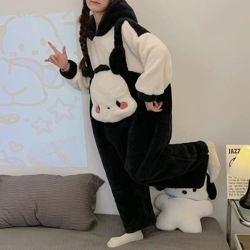 MINISO Ragazza Ispessimento Inverno Indumento intero Kawaii Pochacco Comic Go Out Tenere al caldo Accappatoio Moda Abbigliamento per il tempo libero Nuovo