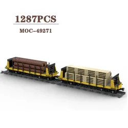 Building Block MOC-49271 Wood Rail Transport Vehicle Splicing Block Model 1287pcs Boy Puzzle Education Birthday Christmas  Gifts