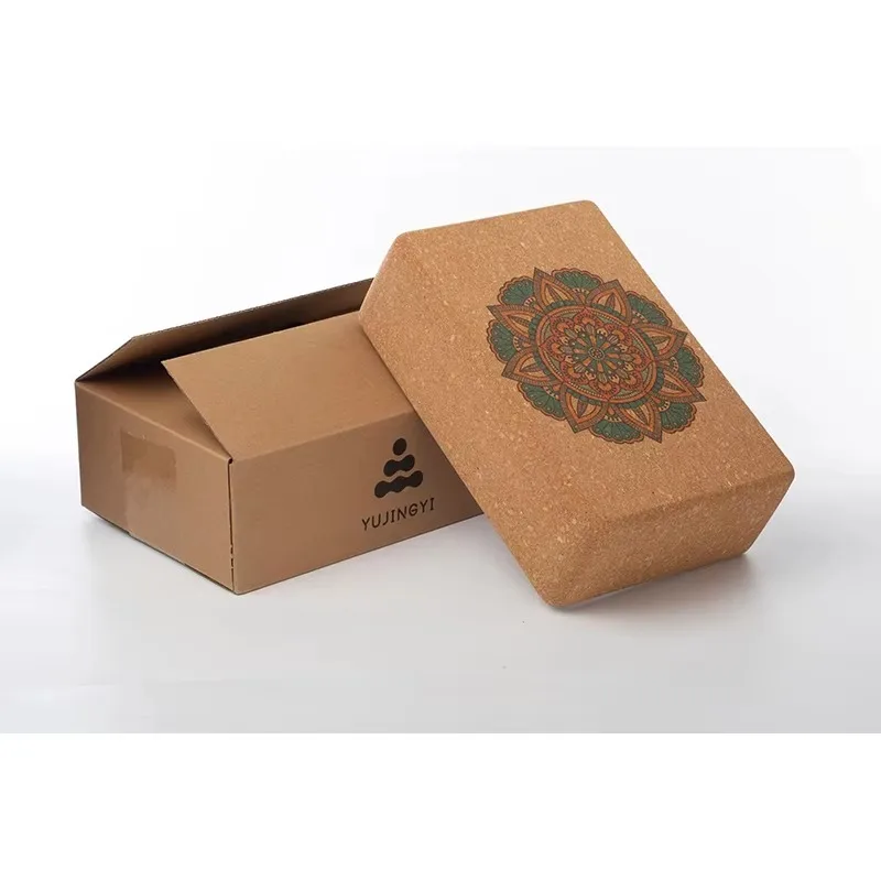 YTYIN High Quality Eco-friendly Fitness Custom 3*6*9 Inch Natural Yoga Block Organic Cork Yoga Brick