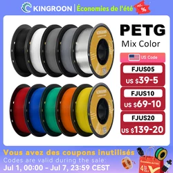 KINGROON PETG 3D Printer Filament 1.75mm 5KG 10KG Mix Color 3D Printing Material 1kg/roll petg Plastic For FDM 3dprinter