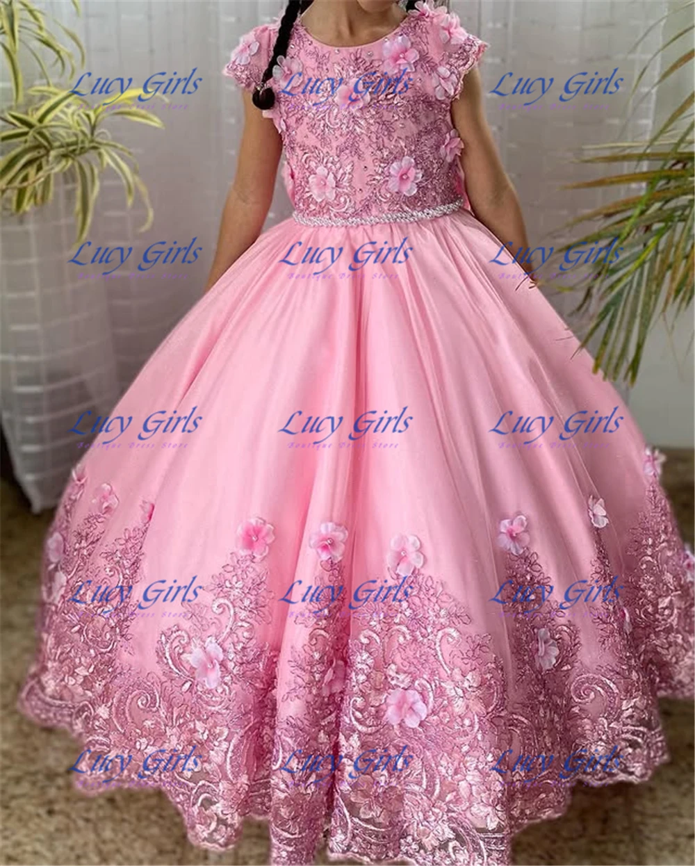 

Милое розовое или зеленое платье с цветочным узором для девочек, тюлевое пышное платье с бантом и пайетками, без рукавов для свадьбы, подарка на день рождения, вечерние, банкетные платья принцессы