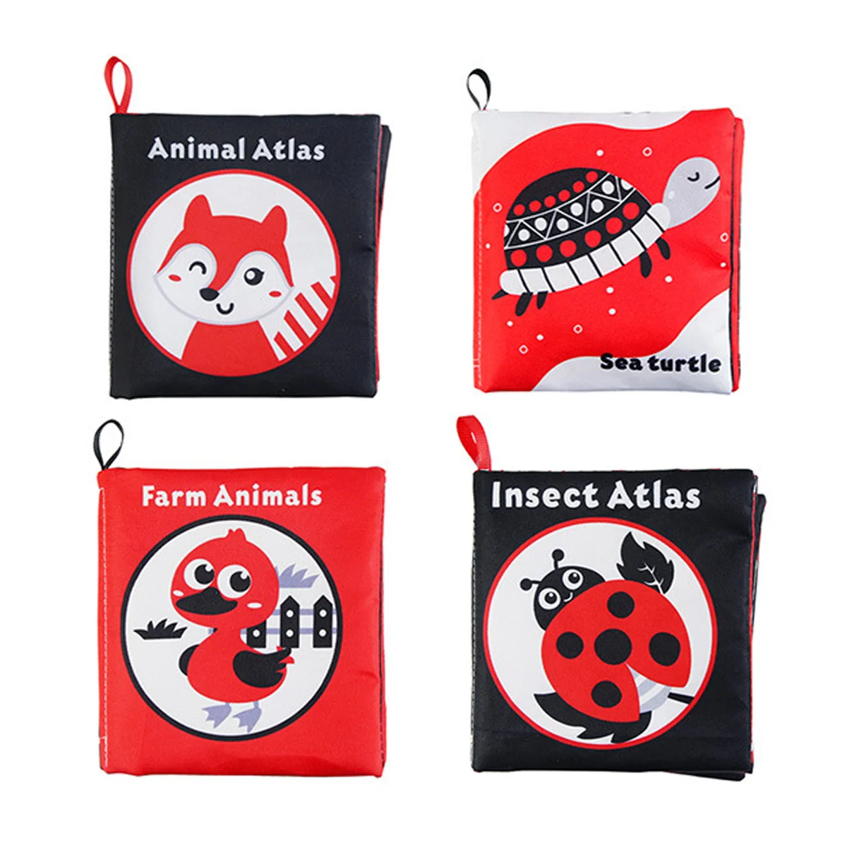 Petit livre en tissu pour bébé, jouet d'éveil, livre en tissu doux pour bébé, livre tactile multi-pliages