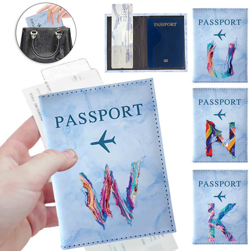 1PCS PU Leather Wallet Case Classic Vintage Design Paint Series Portable Business Passport Covers Holder Travel Accessories