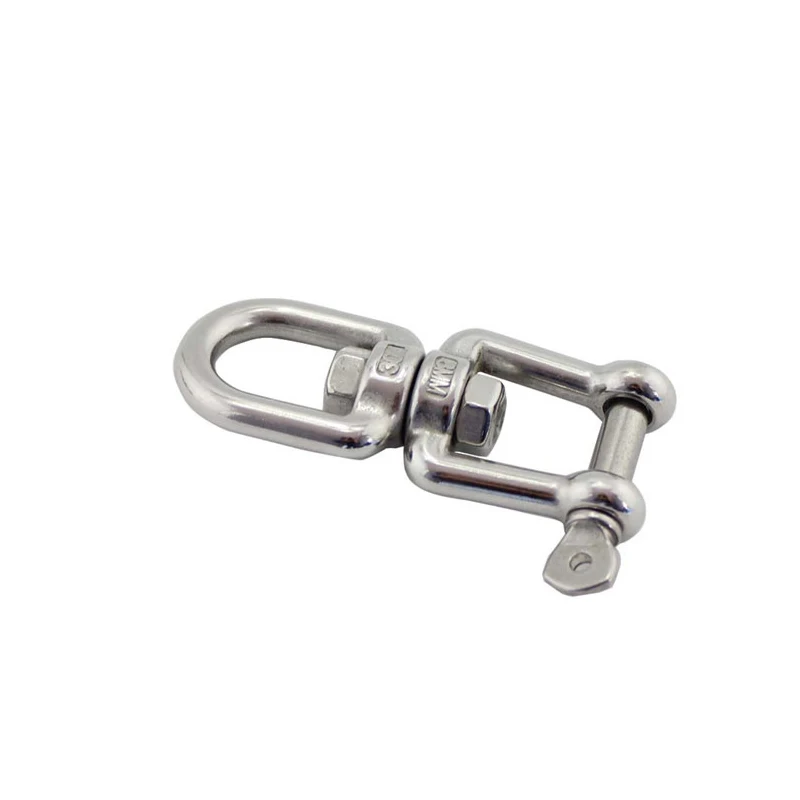 1pc One Head Detachable Rotating Ring Carabiner Unloading Hook Shackle Chain Connecting Buckle 304SS