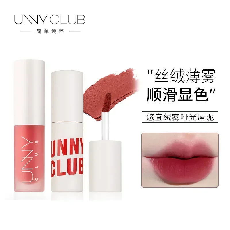 

UNNY Lip Glaze Velvet Fog Mouth Lip Gloss Female Cosmetics Waterproof Long Lasting Matte Lipstick Chinese MakeUp Rare Beauty