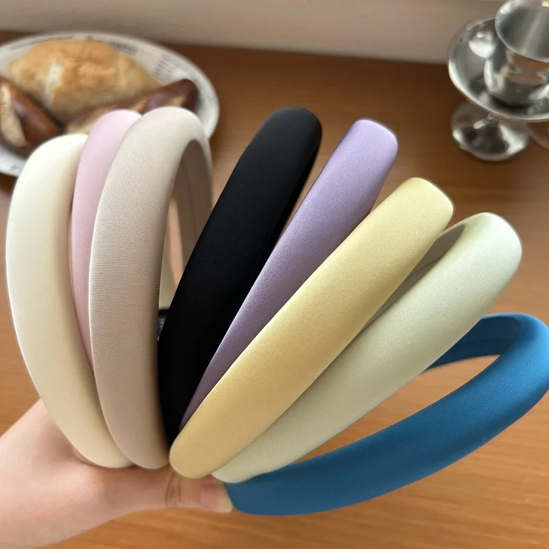 Korea Solid color Headbands For Women White Hairband Adults Sponge Head Bands Girls Black Hair Hoop Jewley Accessories