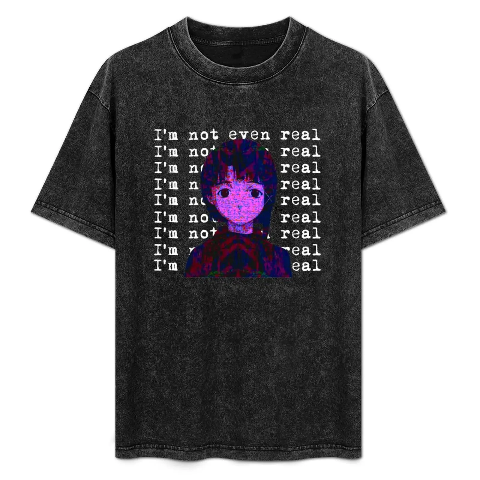 serial experiments lain - I'm not even real T-Shirt T-shirts man anime shirt baggy shirts mens graphic t-shirts