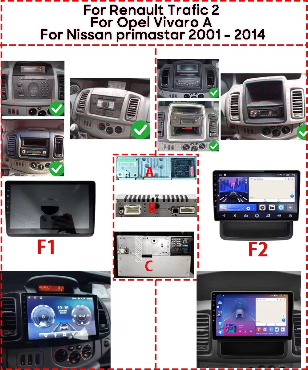 Car Radio Android 16 For Renault Trafic 2 For Opel Vivaro A For Nissan primastar 2001 - 2014 GPS Navigation Carplay Android Auto