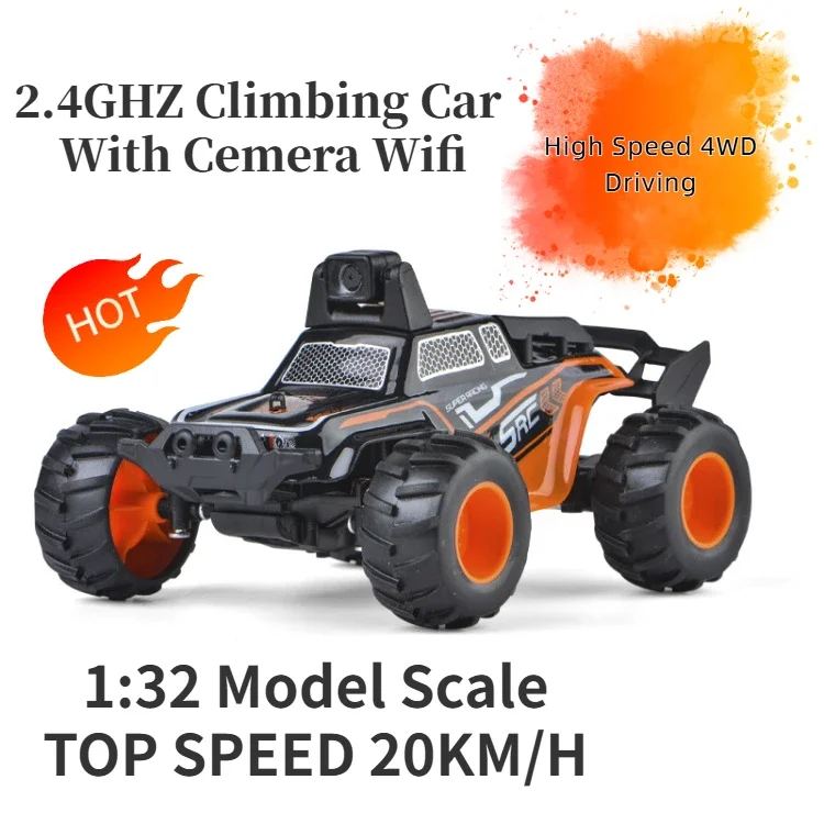 1：32 Mini RC Car Adults High-speed 4WD Off-road Vehicle wIth Camera WIFI Climbing Stunt Car 20KM/H Children's Electric Toy Gifts