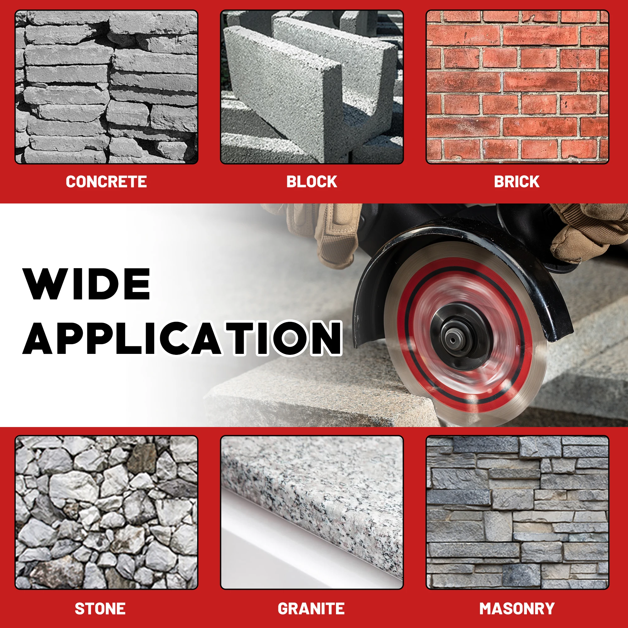 4.5 بوصة/5 بوصة 2 قطعة شفرة الماس مجزأة شفرات المنشار الماس ل زاوية طاحونة شفرة حجرية قطع كتلة الخرسانة