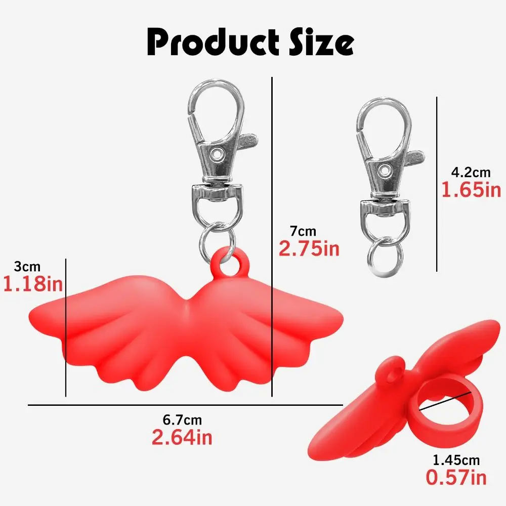 Creative Silicone Lip Balm Holder with Keyring Portable Keychain Lip Gloss Cap Flexible Angel Lipgloss Sleeve for Summer Fridays view 5