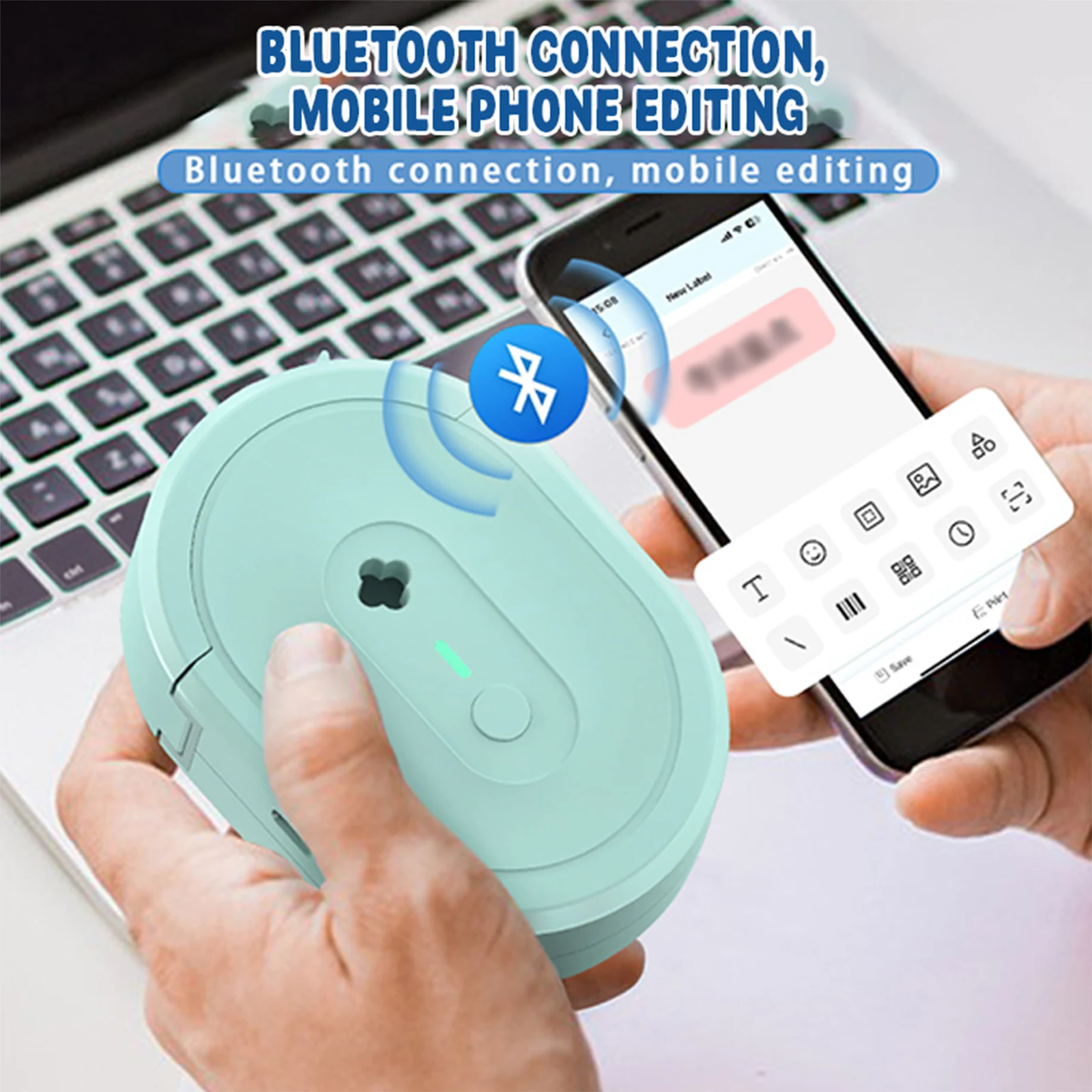 آلة صنع الملصقات مع شريط، طابعة ملصقات بلوتوث محمولة N12، ملصق حراري صغير لصانعي الملصقات مع Te متعددة