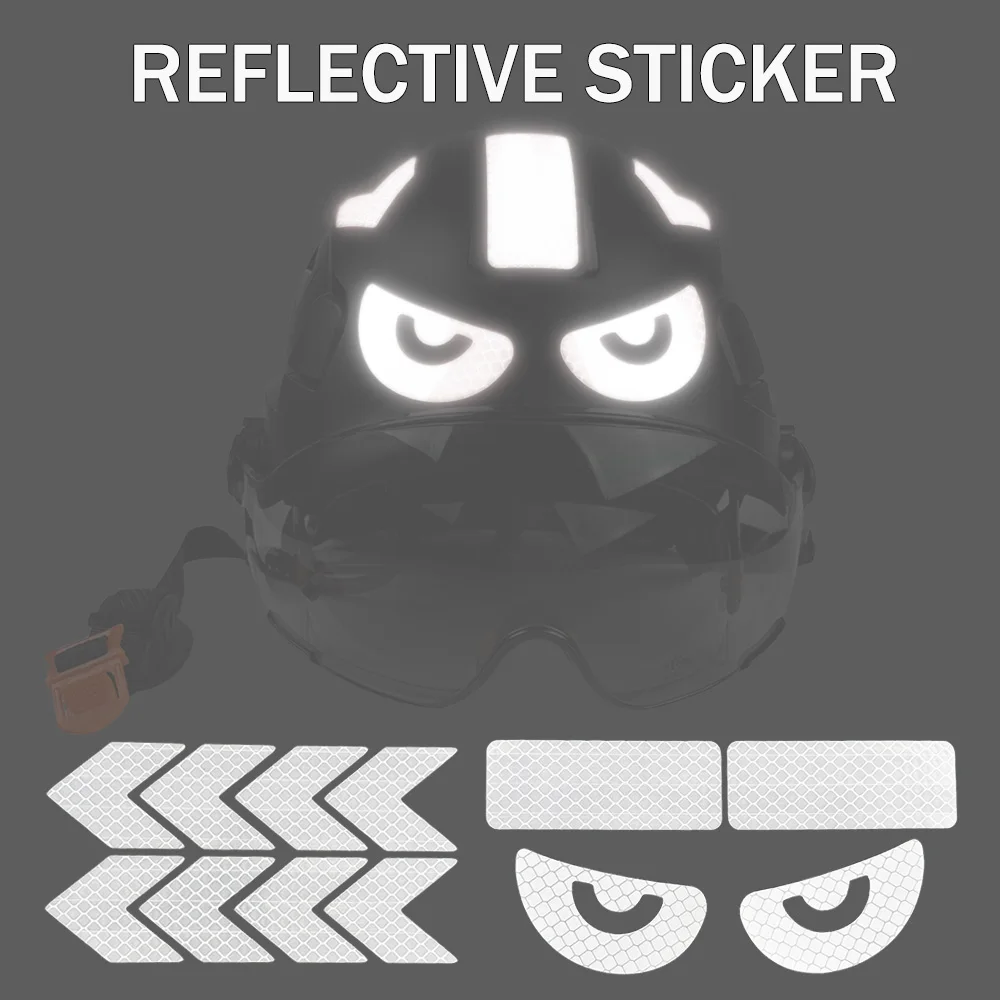 12~48Pcs Reflective Stickers for Construction Safety Helmet Night Working Safe Driving Warning Motorcycle Helmet Reflective Tape