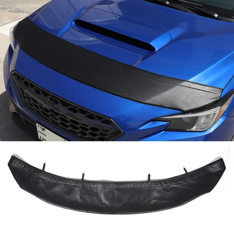 For Subaru WRX 2021-2023 Car Hood Sand And Stone Deflector Protection Cover Black Leather Exterior Accessories