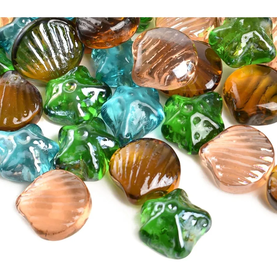 

Ракушка Морская звезда Стеклянная ваза Наполнитель Декоративные звезды Форма ракушек Премиум Стеклянные бусины Драгоценные камни Аквариум Гальки Декоративный стол Sc