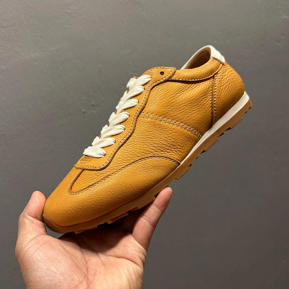 

QHCCID Men's Casual Shoes Comfortable Round Toe Lace Up Concise Top Quality Sports Walking Shoes Fashion Flats Daily