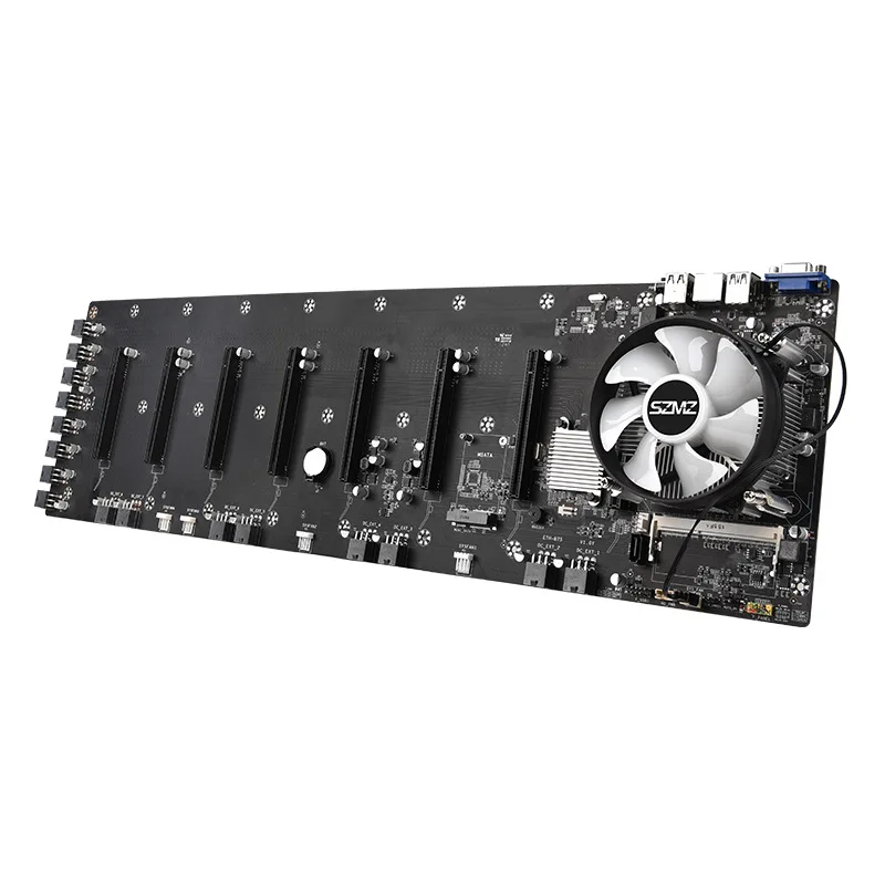 ETH B75 멀티 슬롯 메인 보드, 그래픽 피치 65mm, G530CPU 선풍기 DDR3DDR3L 메모리