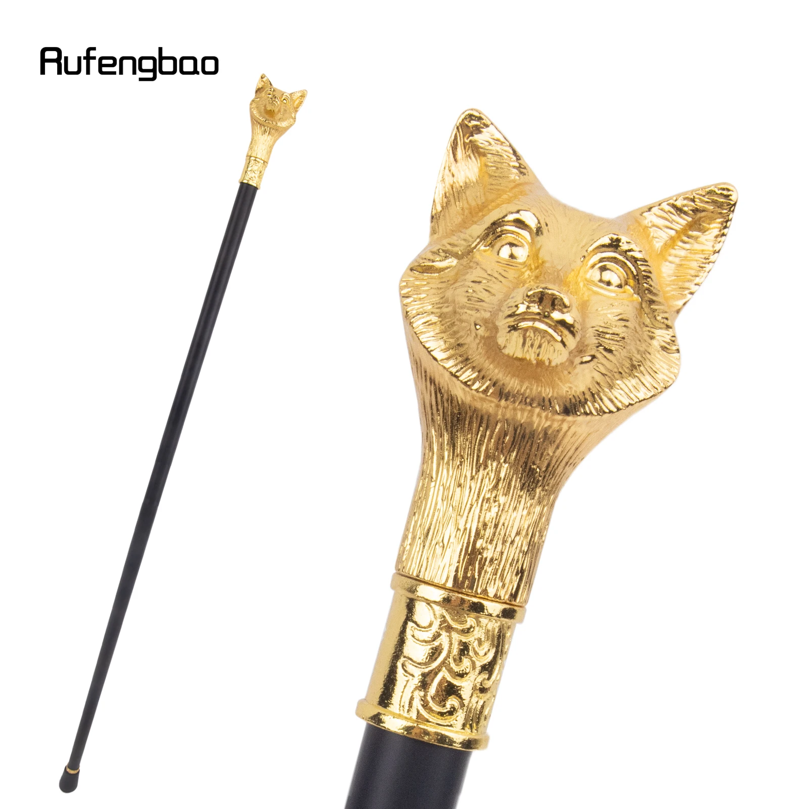 Golden Wolf Fashion Walking Stick Single Joint Fashion Walking Stick Decorative Vampire Cospaly Walking Cane Crosier 92cm