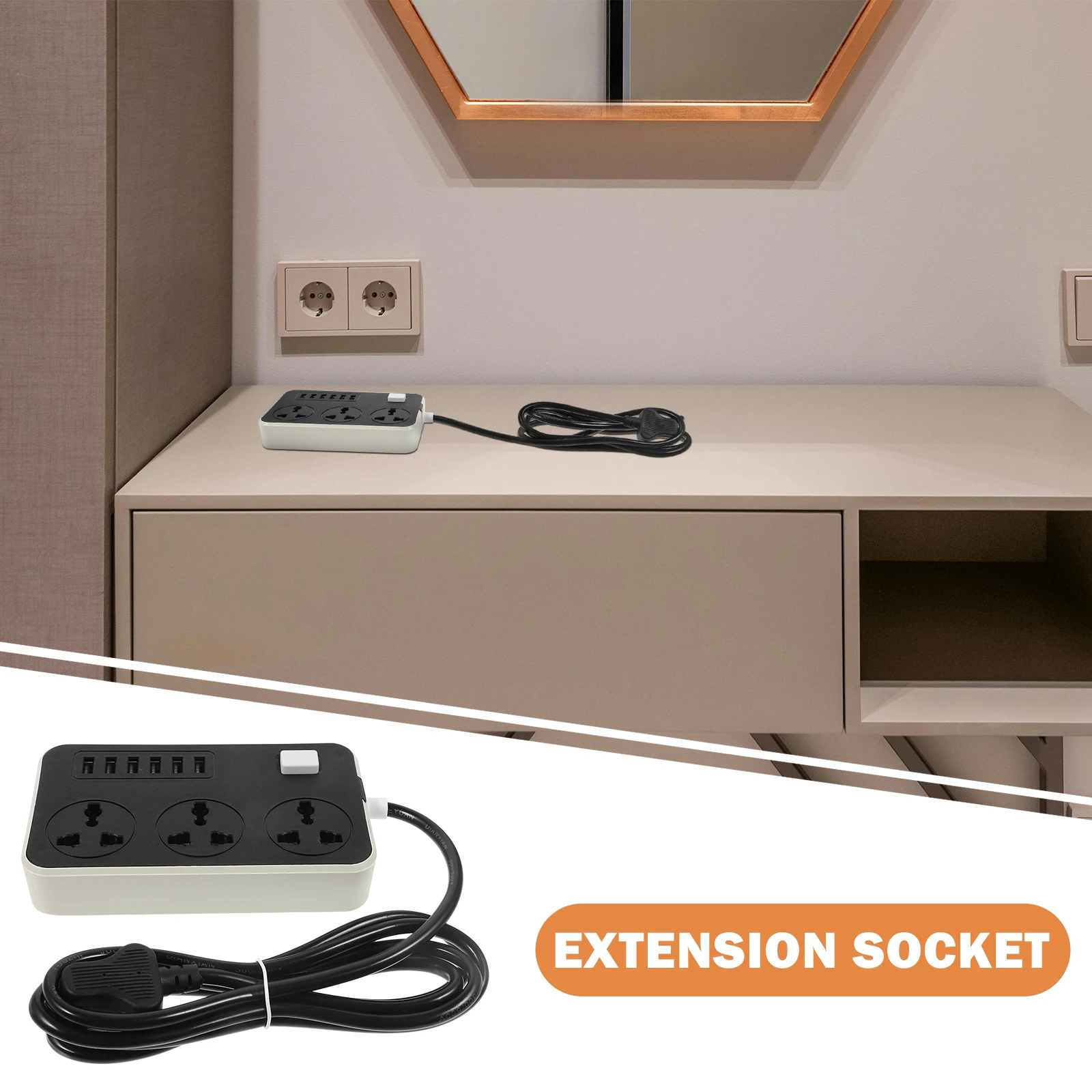 

Plug Strip 2 Meter Flat Plug Power Extension 4 Usb Charging Ports Electrical Outlet Extender For Multiple Devices