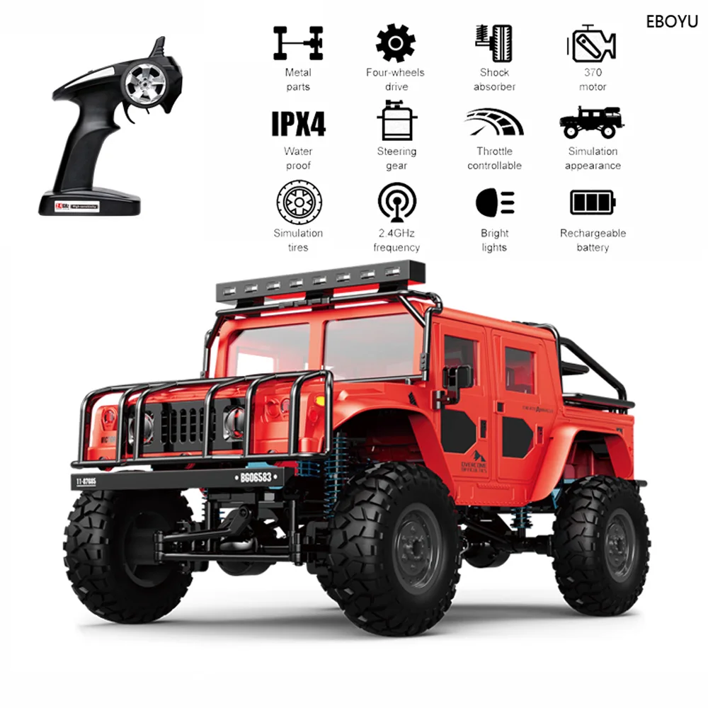 JJRC Q121 RC Car 1/12 Full Metal RC Truck 2.4G 4WD RC Off-road Crawler Military Truck Army Car Children Gift Kids Toy for Kids