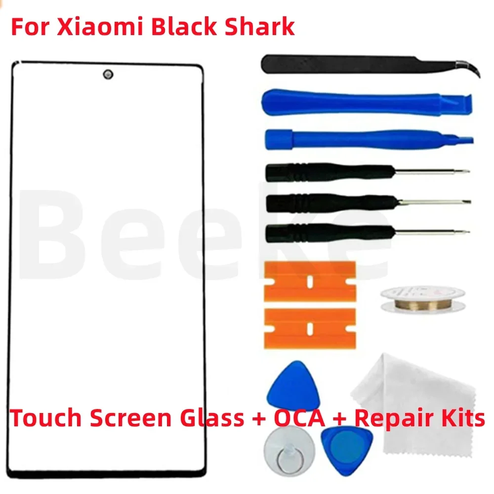 Outer Touch Screen Glass + OCA Film For Xiaomi Black Shark 2 3 4 4S 5 6 Pro 5RS Front LCD Display Lens Panel + Replacement Kits