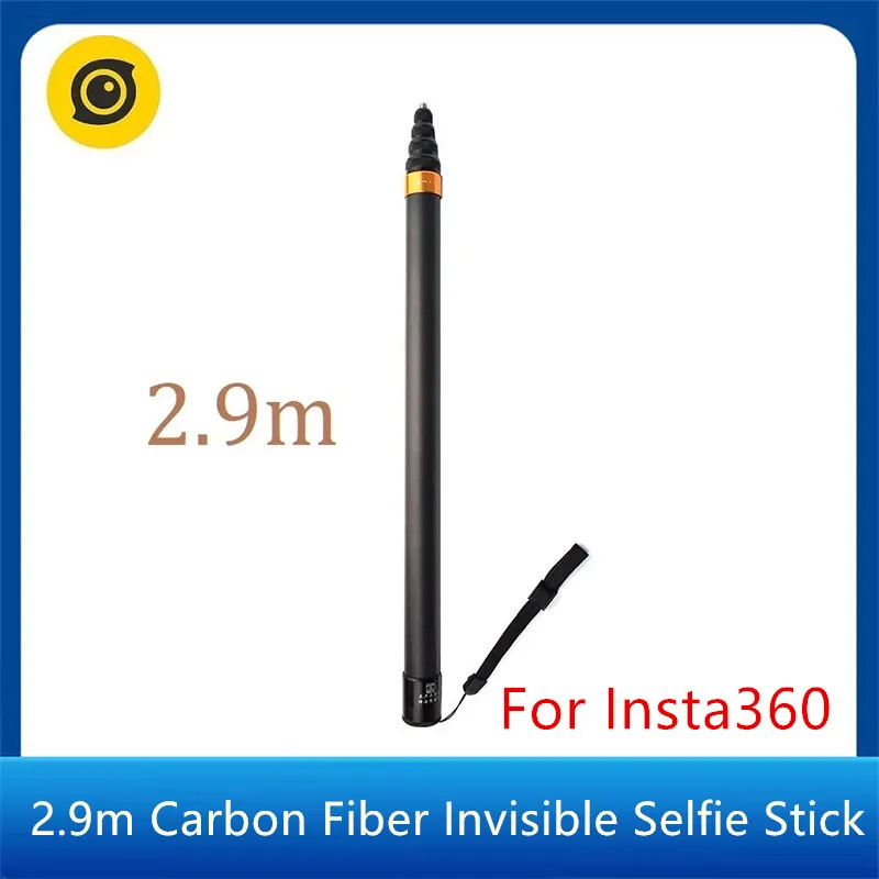 2.9m Carbon Fiber Invisible Selfie Stick For Insta360 X4 / X3 / ONE X2 / ONE RS / ONE R Accessories For GoPro Insta 360