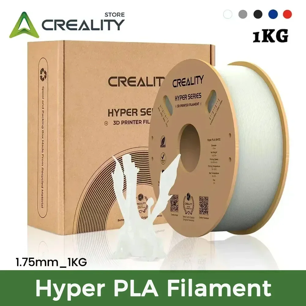 

CREALITY High Speed PLA Filament 1.75mm 1KG Hyper Series PLA Consumables 3D PLA Filament High Precision Faster Cooling for K1