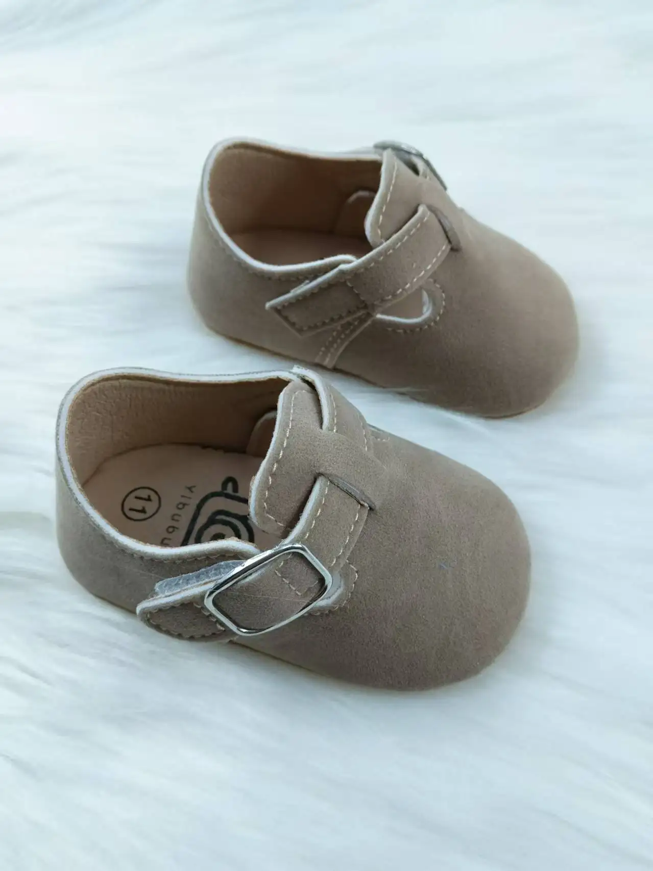 Yibubu Zapatos de bebé de color caqui, zapatos elegantes para niña, zapatos para caminar infantiles con suela de goma antideslizante, zapatos planos para recién nacidos