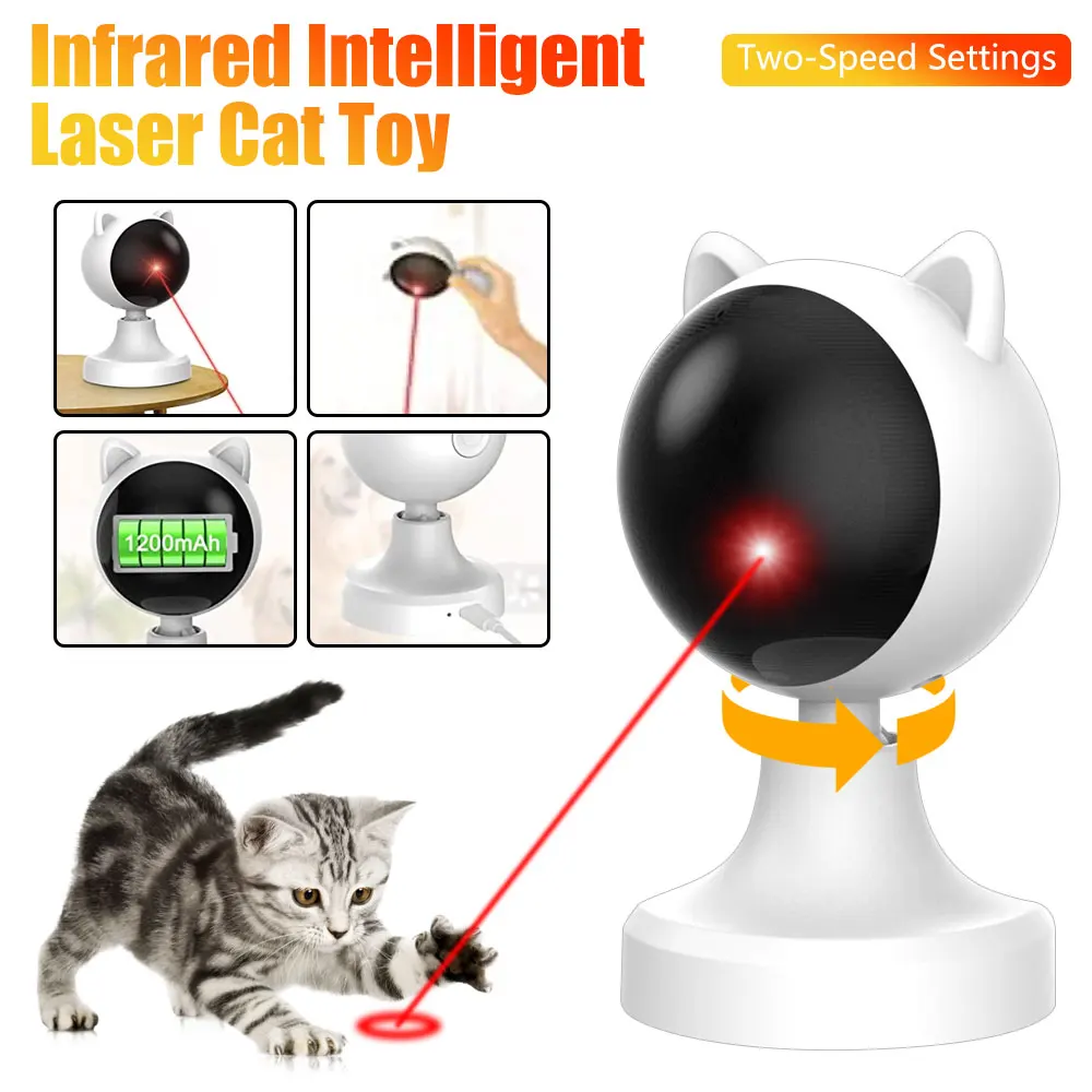 

Cat Toy Interactive Automatic Motion Activated light Toy for Indoor Cats/Dogs/Kitten/Kitty Silent Pet light Pointer Toy