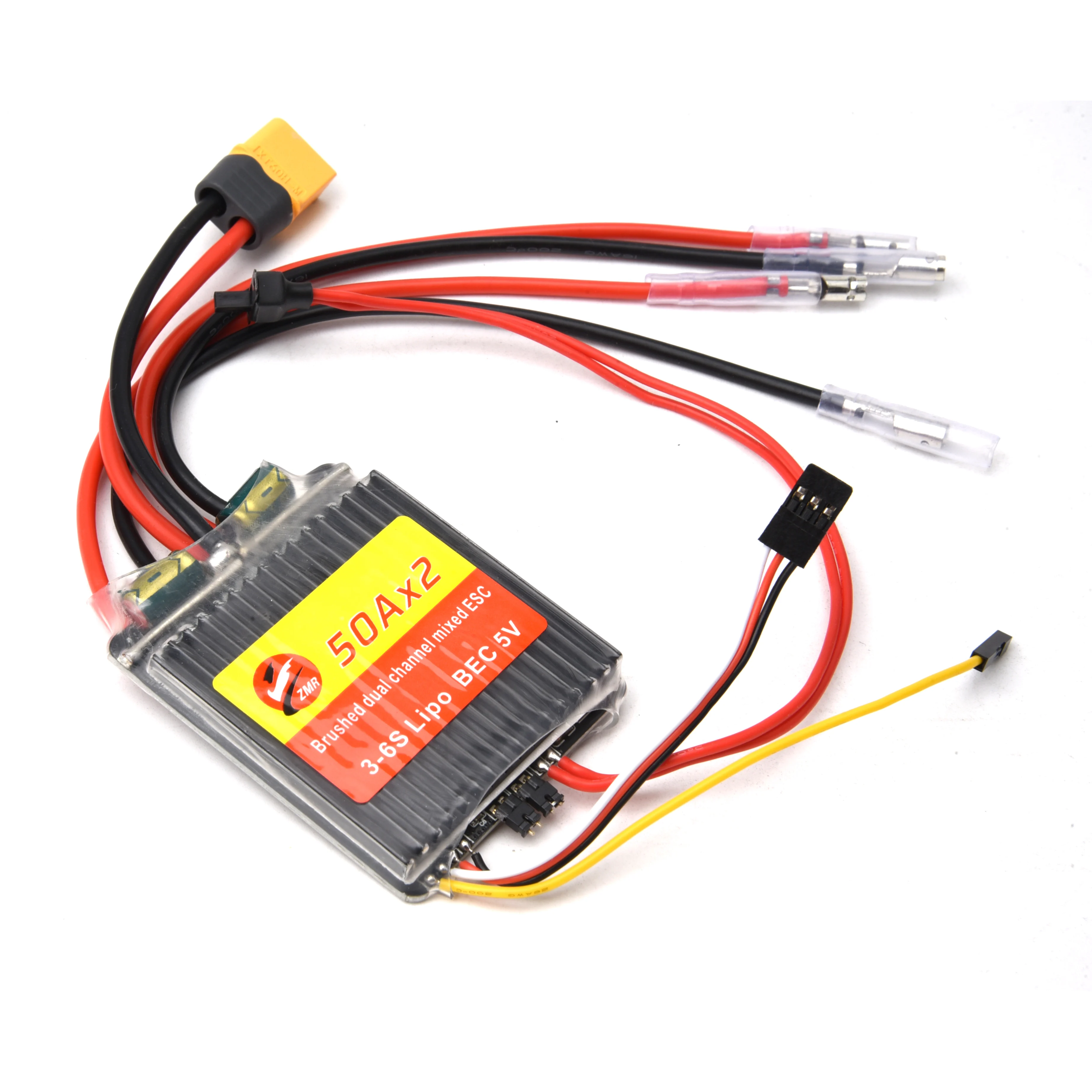Controlador de velocidad eléctrico ESC cepillado bidireccional de doble vía 30A 50A para tanque de barco de coche modelo Rc