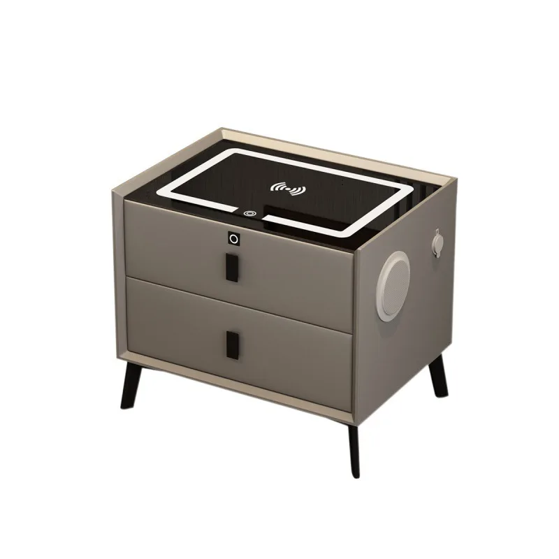 

Smart Bedside Table Bedroom Furniture Wireless Usb Charging Locker Drawer Smart Speaker Bedside Table