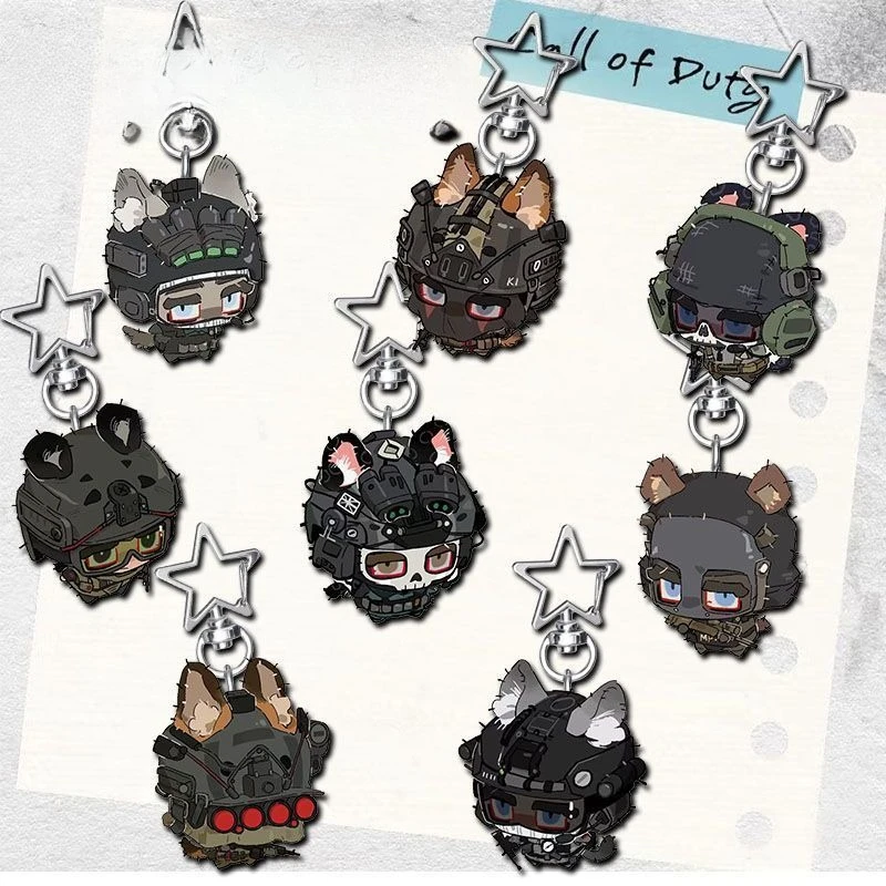 COD Ghost Acryl-Schlüsselanhänger, niedliches, von Fans gefertigtes Krueger-Handyketten-Accessoire, König-Dekoration, winziger Anhänger, Freundschaftsgeschenke